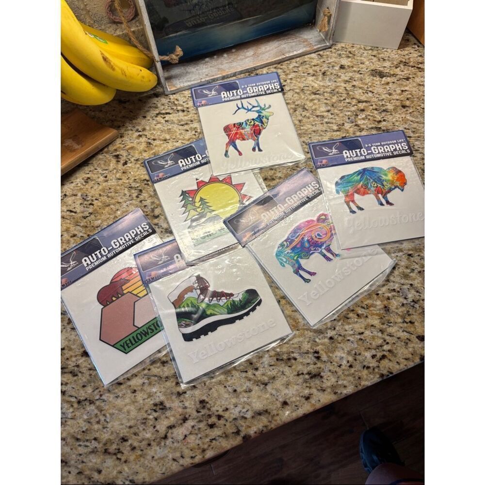 Yellowstone Auto-Graphs Vinyl Decal Pack - Colorful Wildlife & Outdoor Designs